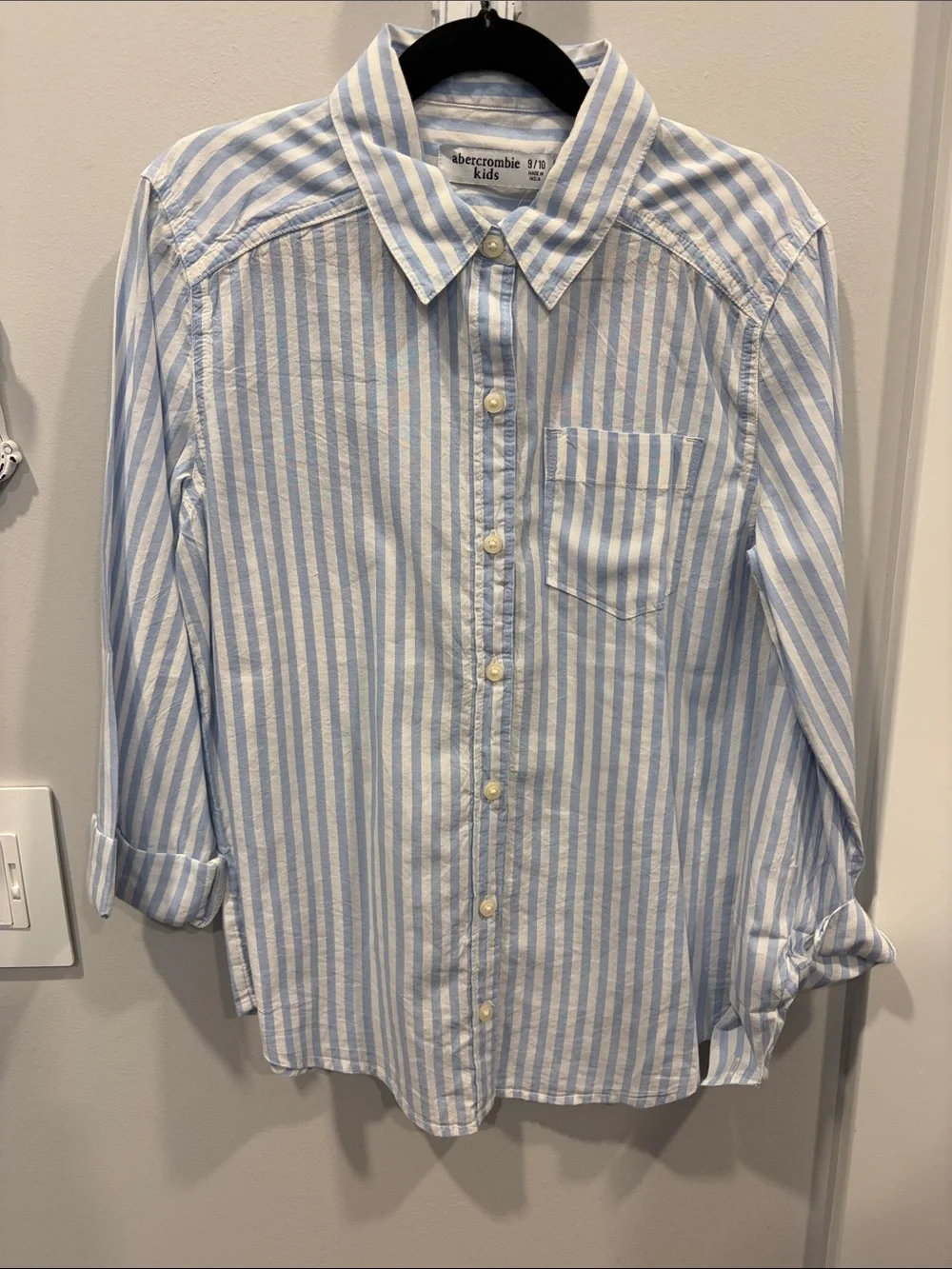 abercrombie kids Blue & White Striped Button-Up Shirt